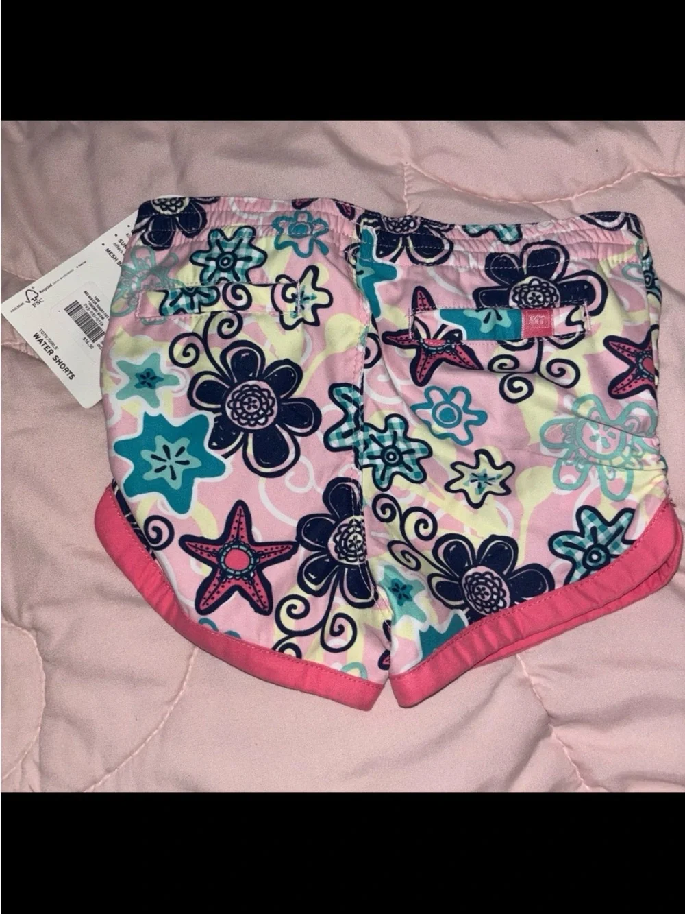 REI Pink Teal Navy Floral Toddler Swim Shorts